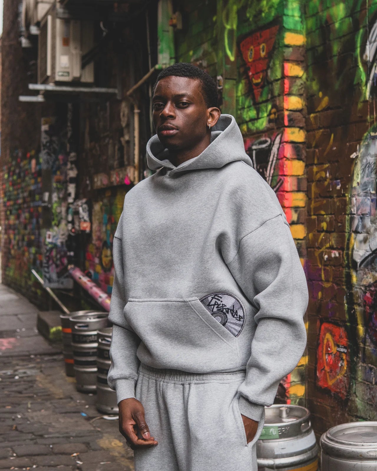 DISC HOODIE GREY [630GSM]